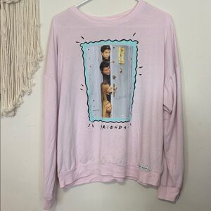 FRIENDS Pink Graphic Pullover Sweatshirt